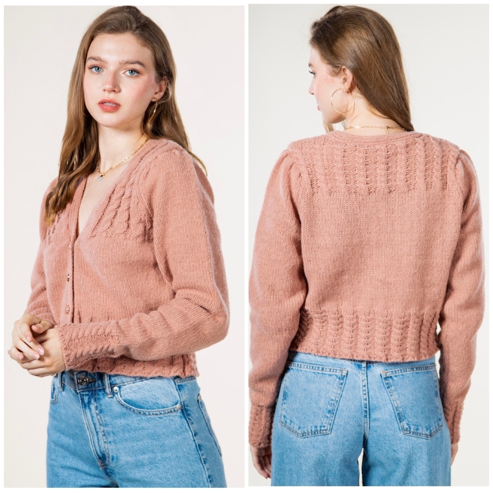 FEW LEFT❗️Very J Cozy Chic Desert Blush Cardigan